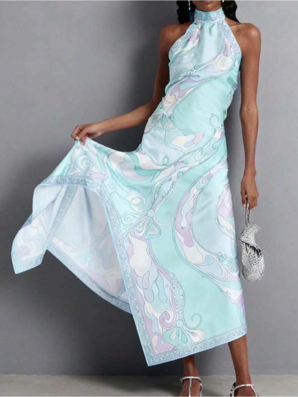 Aqua Halter & Skirt Set